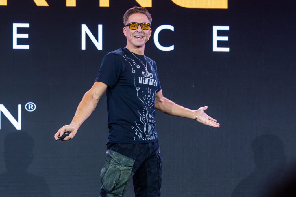 Dave Asprey onstage talking